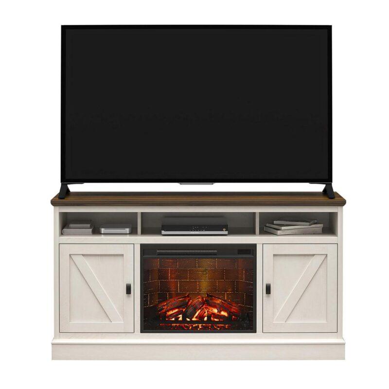 Ameriwood Home Ashton Lane Electric Fireplace TV Stand for TVs up to 65 , Magnolia Oak/Columbia Walnut - Image 8