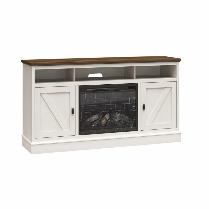 Ameriwood Home Ashton Lane Electric Fireplace TV Stand for TVs up to 65 , Magnolia Oak/Columbia Walnut - Image 9