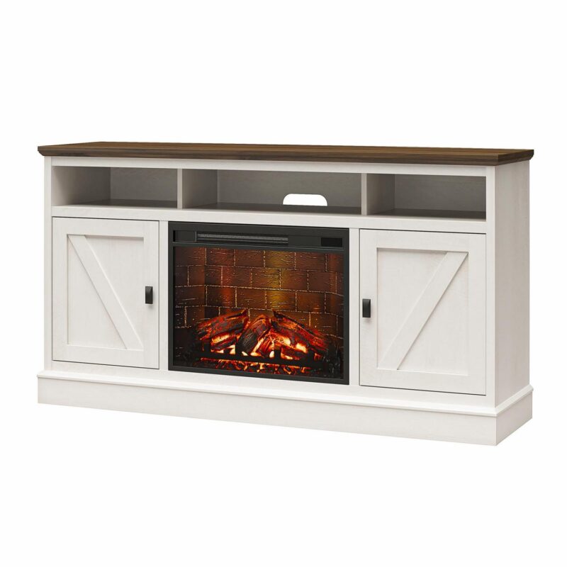 Ameriwood Home Ashton Lane Electric Fireplace TV Stand for TVs up to 65 , Magnolia Oak/Columbia Walnut - Image 13
