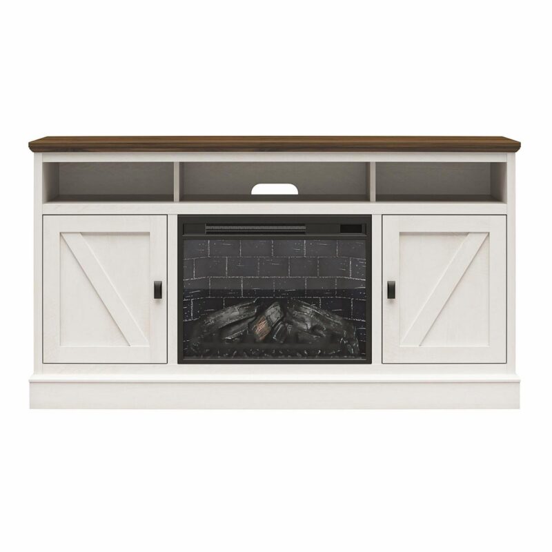 Ameriwood Home Ashton Lane Electric Fireplace TV Stand for TVs up to 65 , Magnolia Oak/Columbia Walnut - Image 12