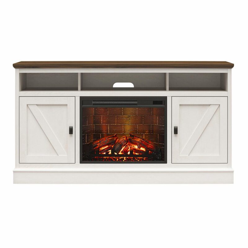 Ameriwood Home Ashton Lane Electric Fireplace TV Stand for TVs up to 65 , Magnolia Oak/Columbia Walnut - Image 15