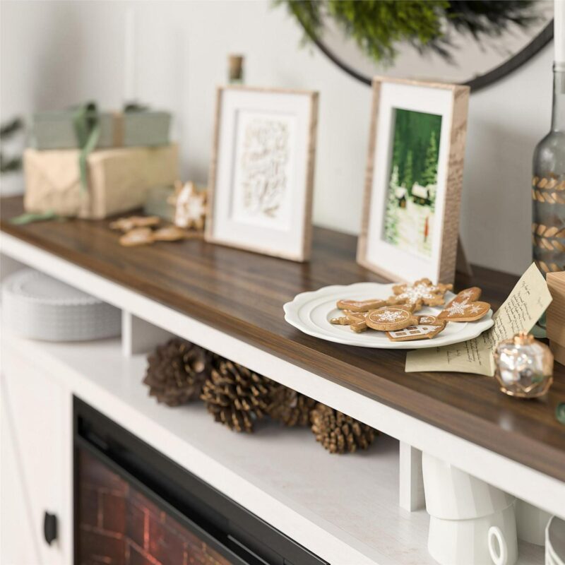 Ameriwood Home Ashton Lane Electric Fireplace TV Stand for TVs up to 65 , Magnolia Oak/Columbia Walnut - Image 4