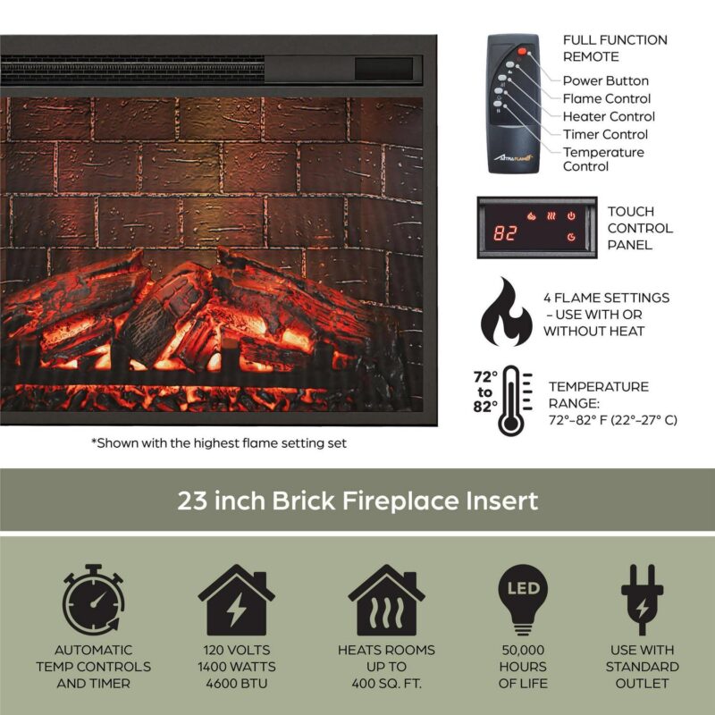 Ameriwood Home Ashton Lane Electric Fireplace TV Stand for TVs up to 65 , Magnolia Oak/Columbia Walnut - Image 23