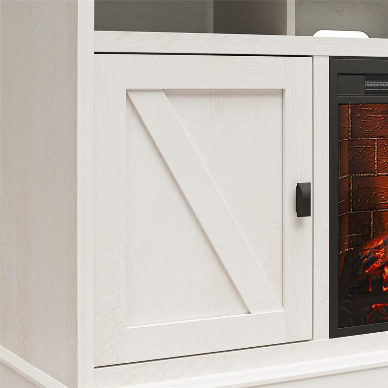 Ameriwood Home Ashton Lane Electric Fireplace TV Stand for TVs up to 65 , Magnolia Oak/Columbia Walnut - Image 16
