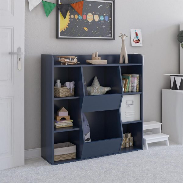 Ameriwood Home Charli Kids Large Toy Storage Bookcase, Navy