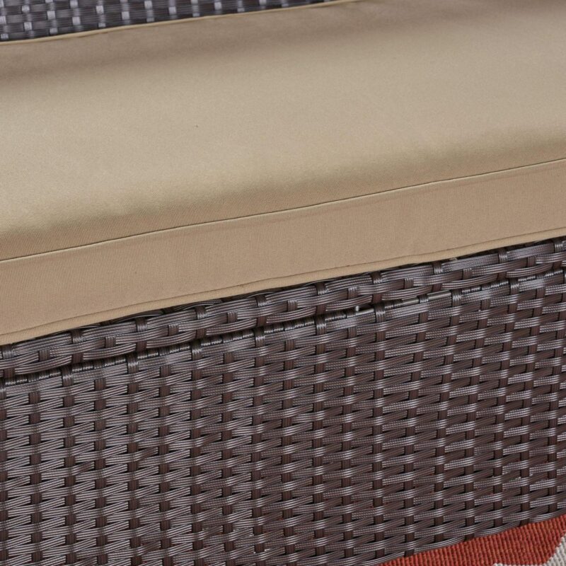Anton Outdoor Wicker 3 Seater Sofa with Cushion, Brown, Tan - Image 4