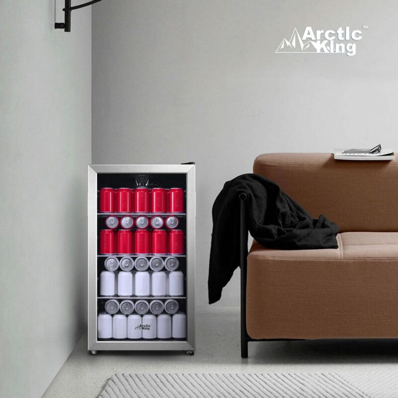 Arctic King 115-Can Beverage Fridge and Cooler, Stainless Steel Look, ARV115B1AST - Image 12