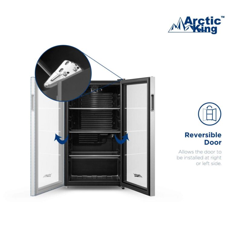 Arctic King 115-Can Beverage Fridge and Cooler, Stainless Steel Look, ARV115B1AST - Image 9