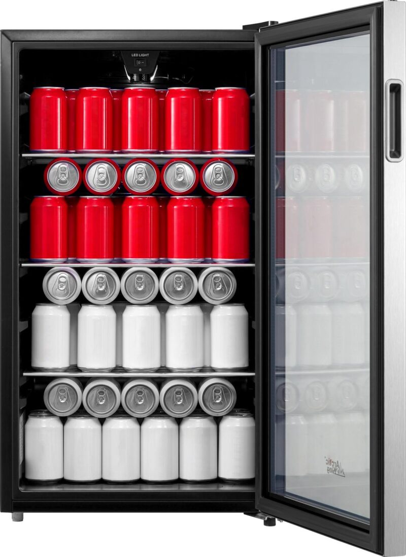 Arctic King 115-Can Beverage Fridge and Cooler, Stainless Steel Look, ARV115B1AST - Image 3