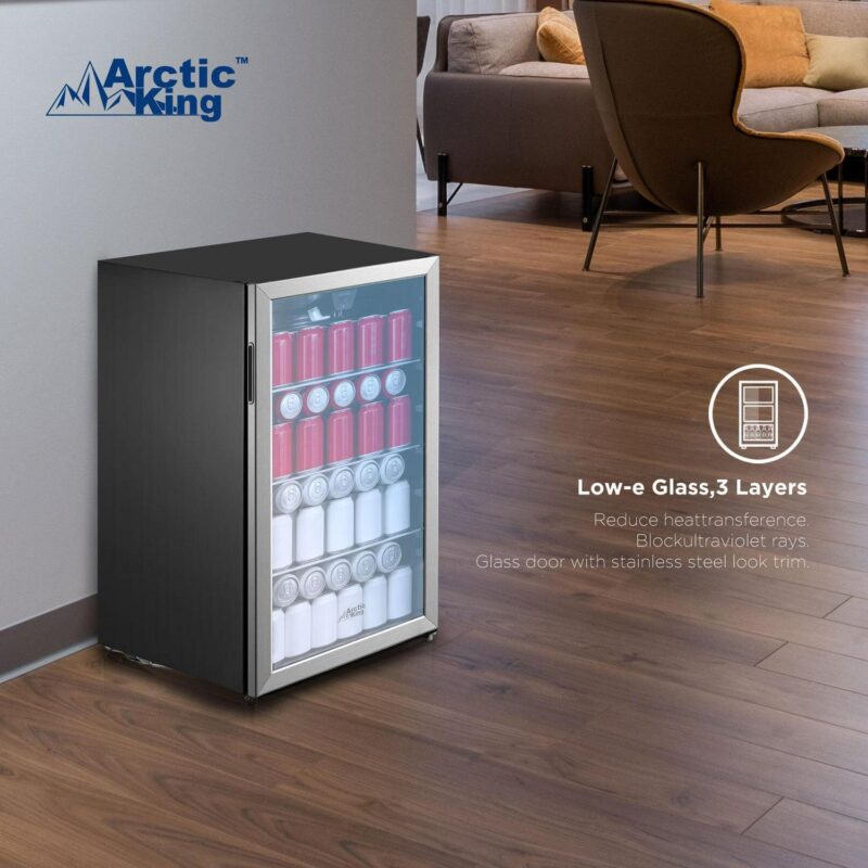 Arctic King 115-Can Beverage Fridge and Cooler, Stainless Steel Look, ARV115B1AST - Image 7