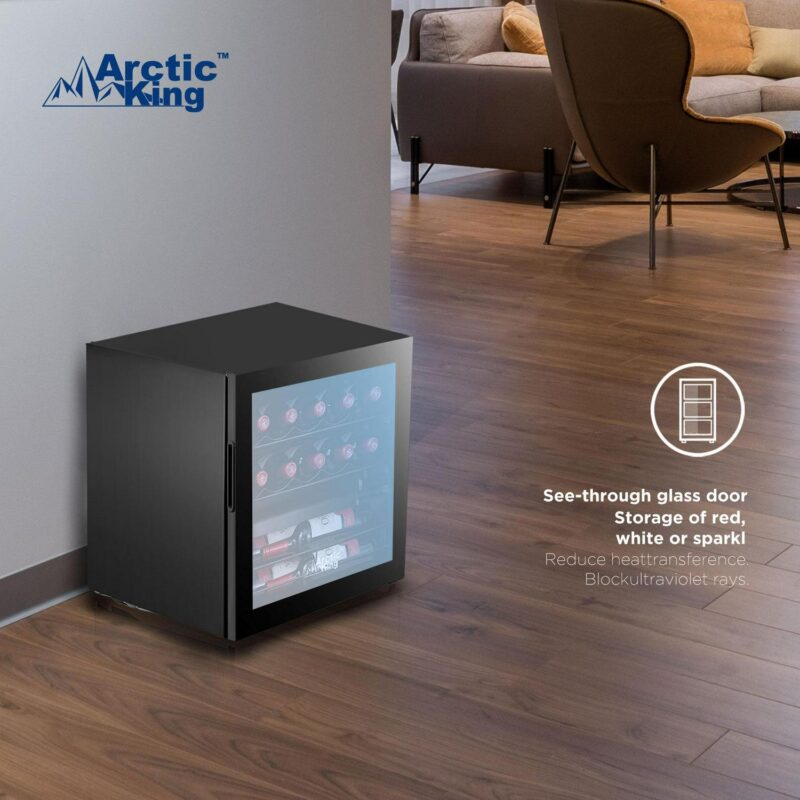 Arctic King 14-Bottle 17.3-inch Wine Cooler, Full Glass Door, ARW14B0ABB - Image 6