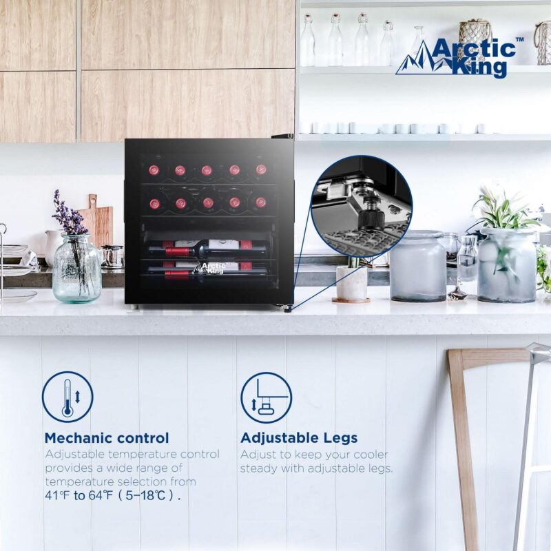Arctic King 14-Bottle 17.3-inch Wine Cooler, Full Glass Door, ARW14B0ABB - Image 5