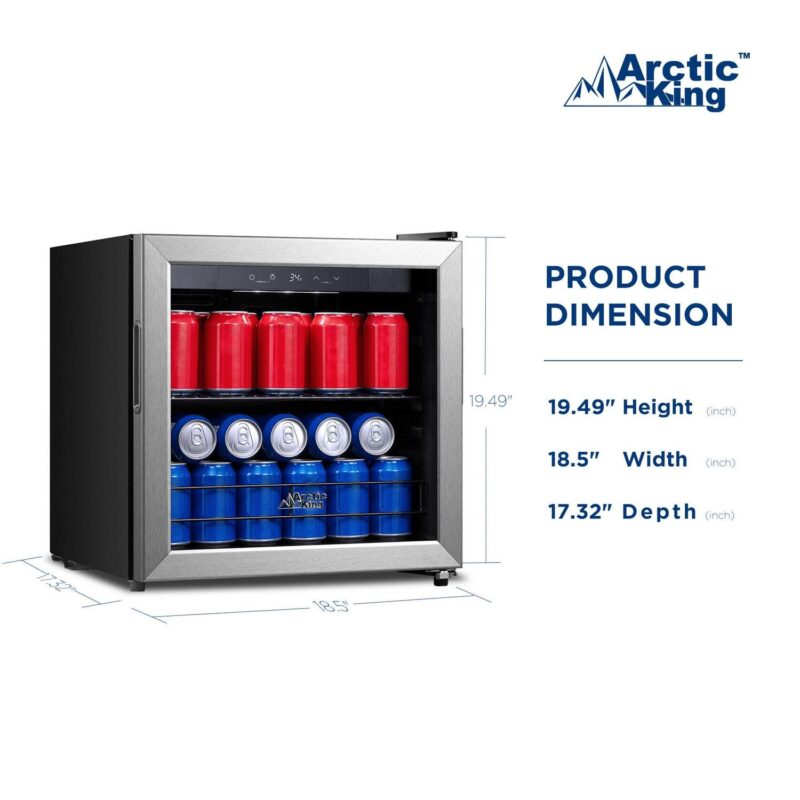Arctic King 48-Can Stainless Steel Beverage Fridge and Cooler with Electrical Control, ARV48B1AST - Image 5