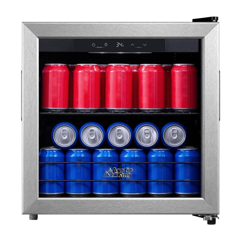 Arctic King 48-Can Stainless Steel Beverage Fridge and Cooler with Electrical Control, ARV48B1AST