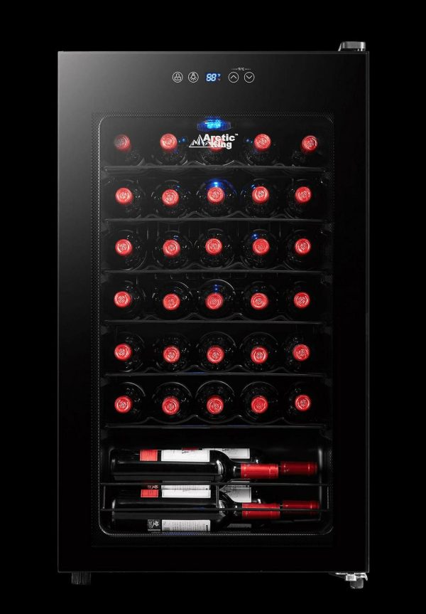 Arctic King Premium 34-Bottle Standard Wine Cooler, Glass Door, AWCA034ADB