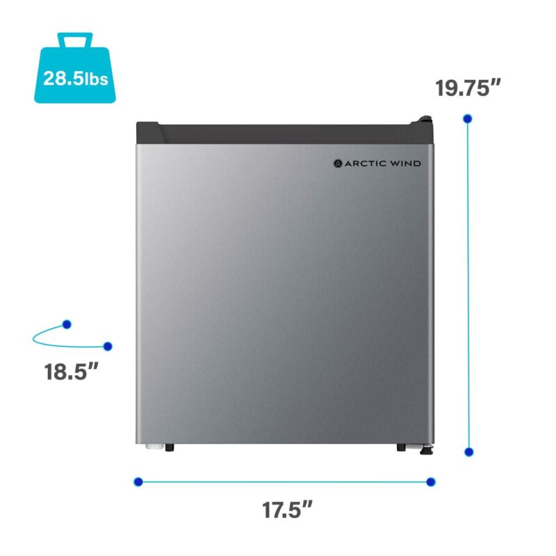Arctic Wind New Standard 17.5 in W 1.6-Cu. ft. Energy Star Compact Refrigerator with Freezer, Silver - Image 2