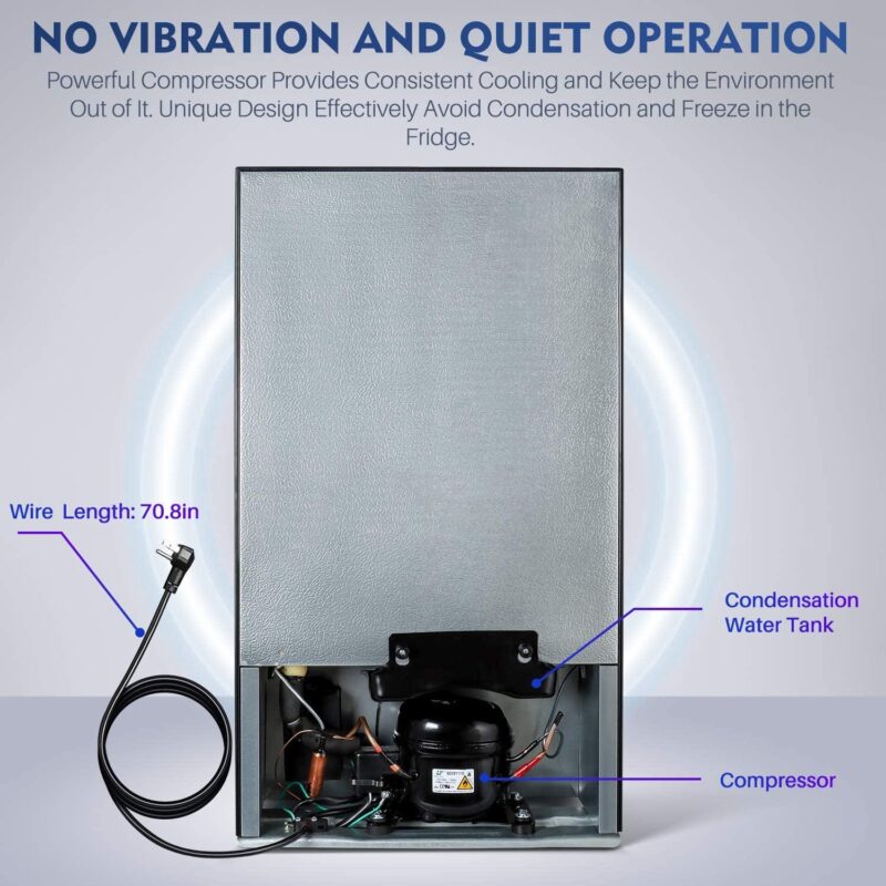 AstroAI Beverage Refrigerator and Cooler with Temperature Control - 120 Can Mini Fridge with Glass Door for Beer Soda or Wine - Drink Fridge for Office/Bar with Reversible Door and Removable Shelves - Image 6