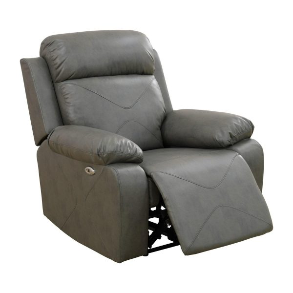 Aukfa 37  Manual Recliner Sofa Chair for Living Room, Home Theater Reclining, Flannel, Gray
