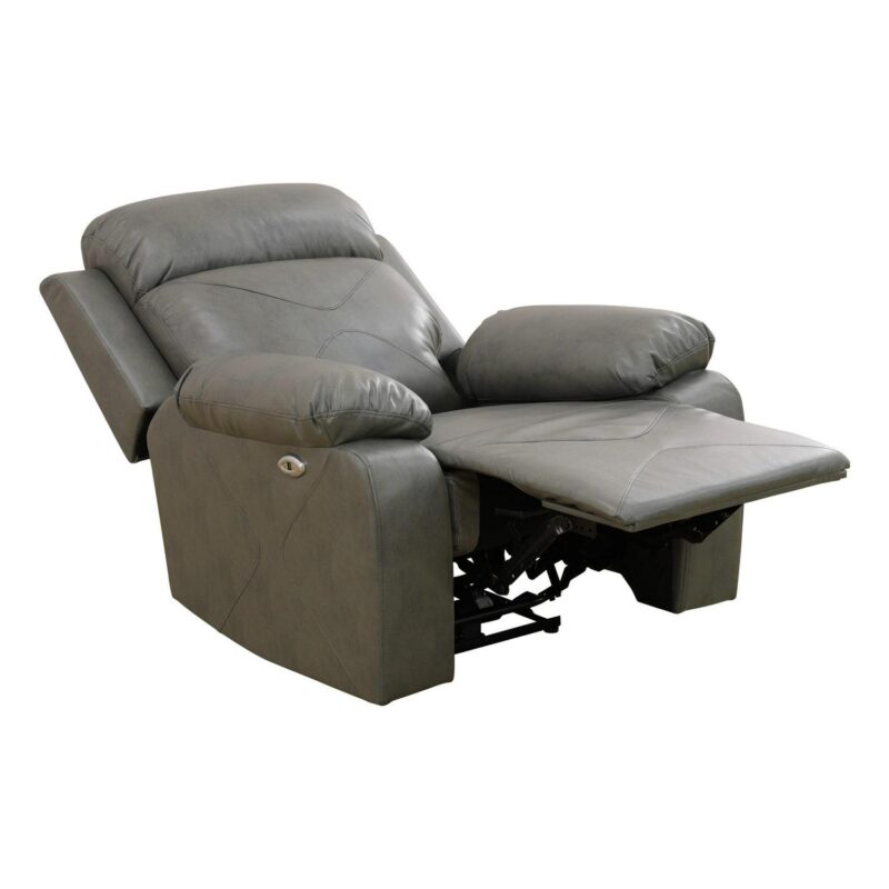 Aukfa 37  Manual Recliner Sofa Chair for Living Room, Home Theater Reclining, Flannel, Gray - Image 4