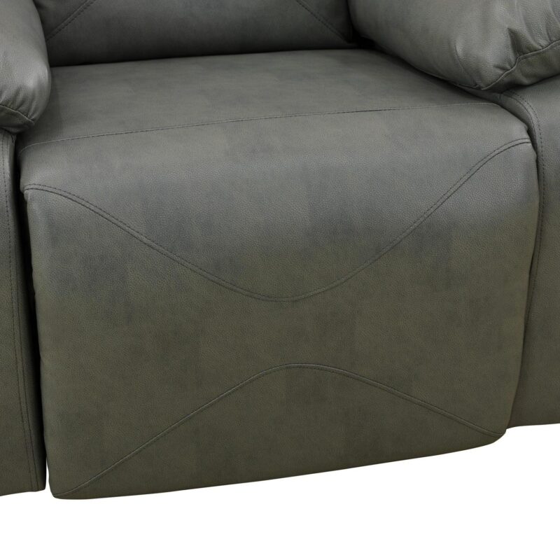 Aukfa 37  Manual Recliner Sofa Chair for Living Room, Home Theater Reclining, Flannel, Gray - Image 7