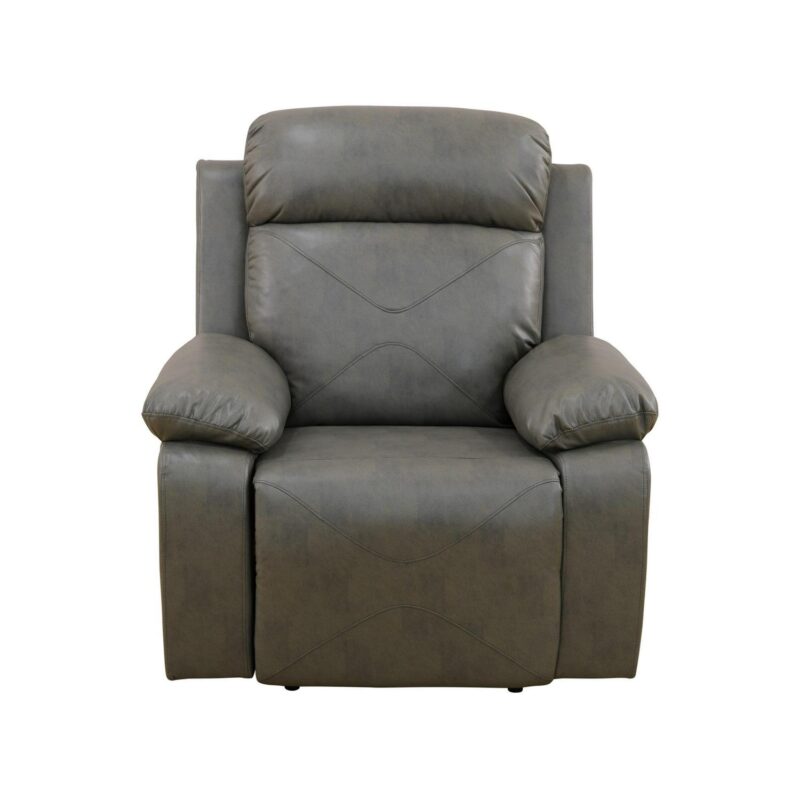 Aukfa 37  Manual Recliner Sofa Chair for Living Room, Home Theater Reclining, Flannel, Gray - Image 3
