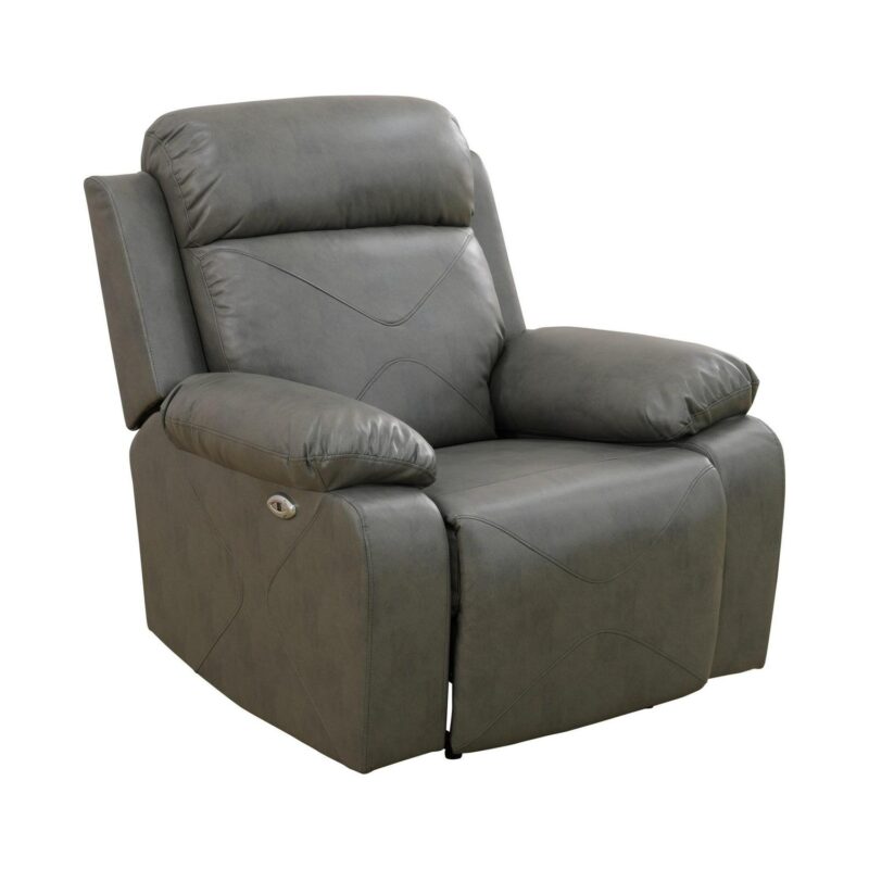 Aukfa 37  Manual Recliner Sofa Chair for Living Room, Home Theater Reclining, Flannel, Gray - Image 2