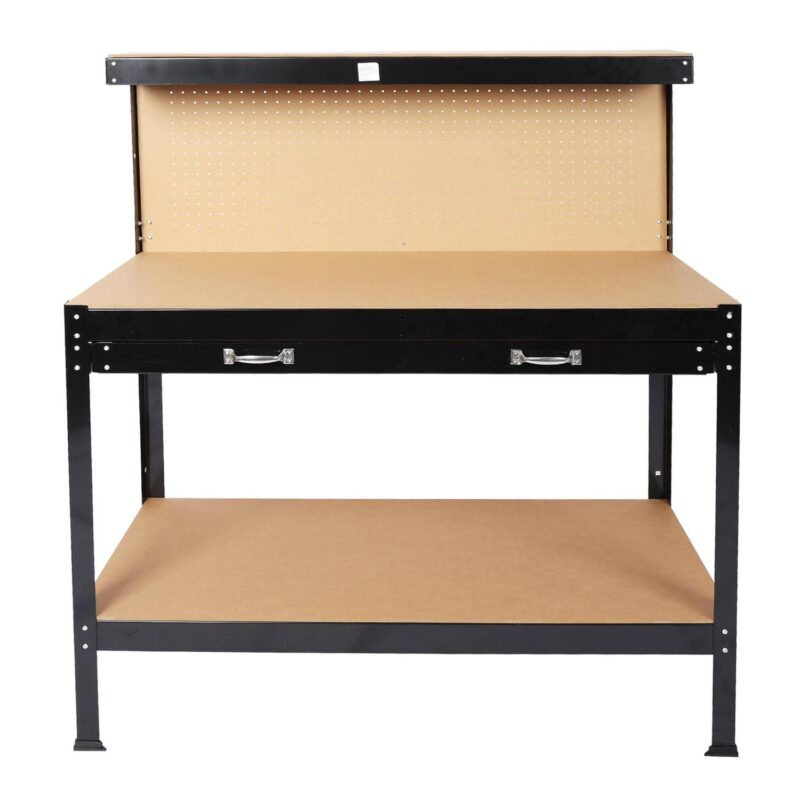 Aukfa 45.3  Tool Storage Workbench Multipurpose Garage Worktable Steel with Drawer, Black - Image 4