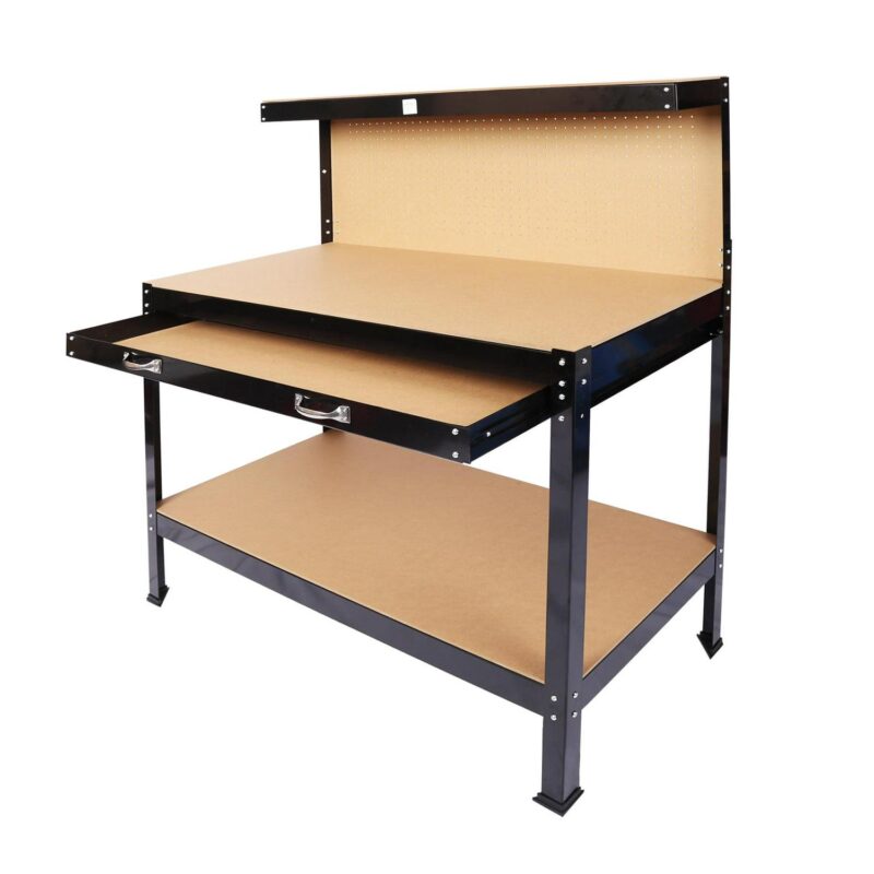 Aukfa 45.3  Tool Storage Workbench Multipurpose Garage Worktable Steel with Drawer, Black - Image 6