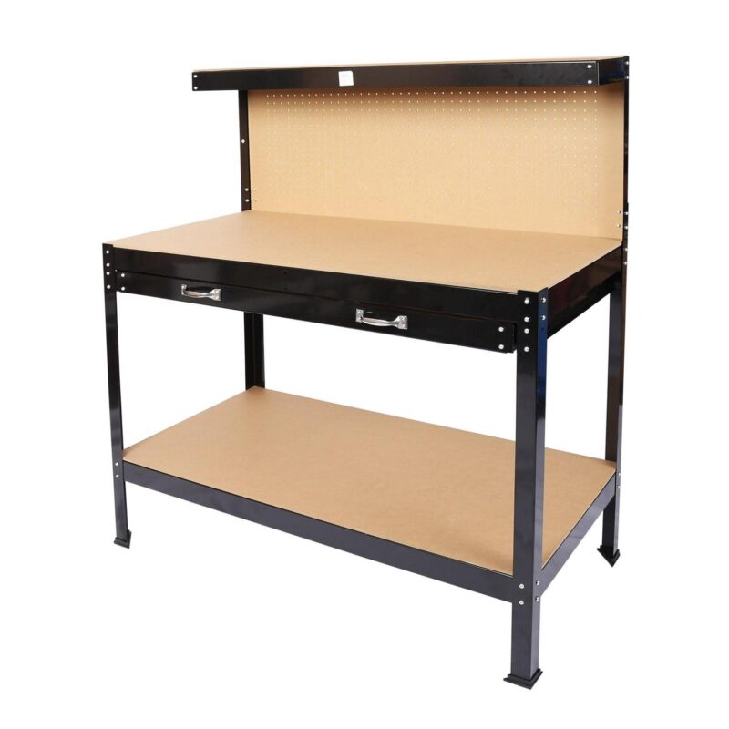Aukfa 45.3  Tool Storage Workbench Multipurpose Garage Worktable Steel with Drawer, Black - Image 5