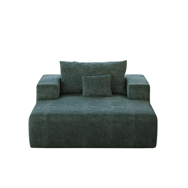 Aukfa 55 x55  Chaise Oversized Lounge Couch Upholstered Chenille Sofa Bed for Living Room, Green - Image 9
