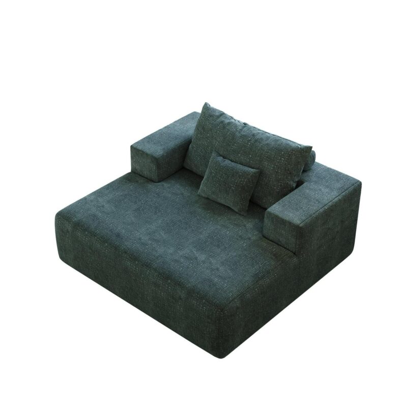Aukfa 55 x55  Chaise Oversized Lounge Couch Upholstered Chenille Sofa Bed for Living Room, Green - Image 8