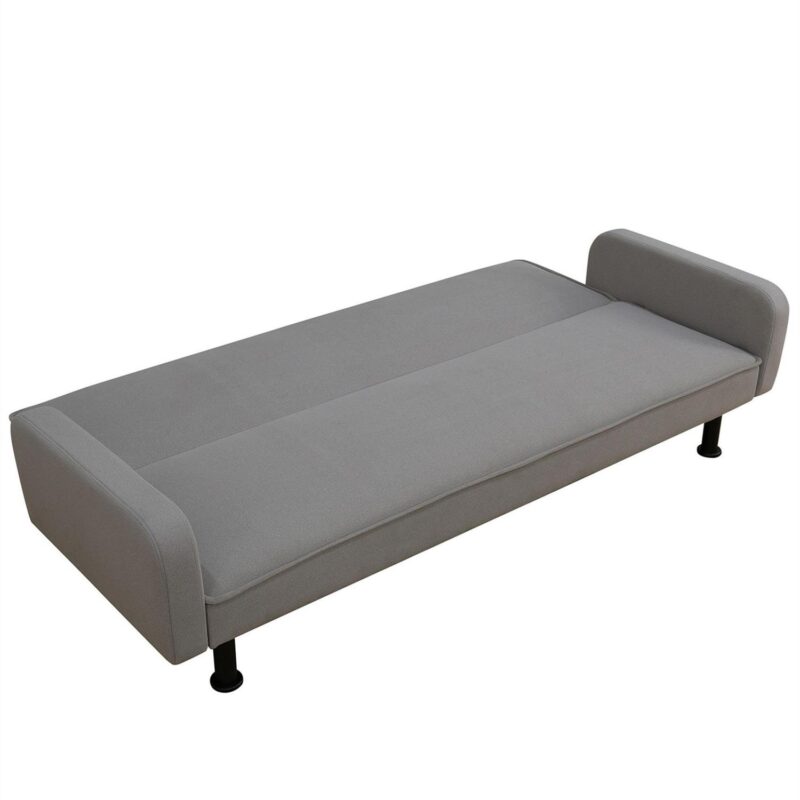 Aukfa 78  Square Arm Futon Sofa Bed Upholstered 3 Seat Couch for Home Office, Flannel, Gray - Image 8