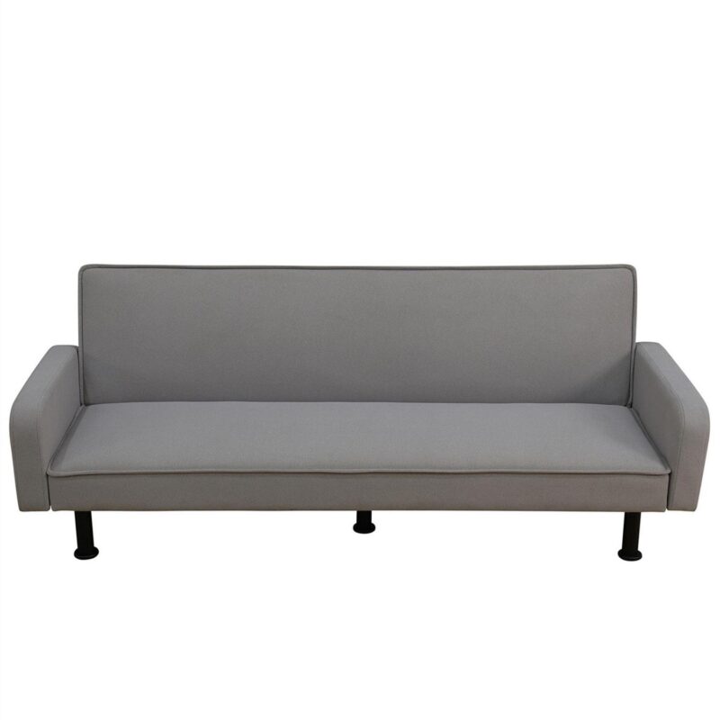 Aukfa 78  Square Arm Futon Sofa Bed Upholstered 3 Seat Couch for Home Office, Flannel, Gray - Image 15