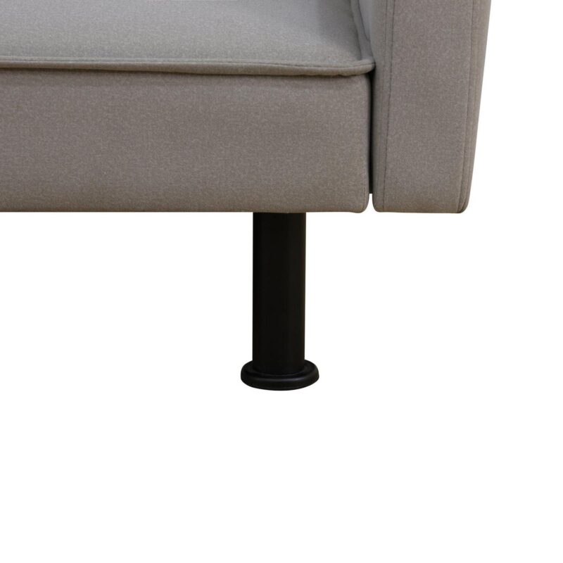 Aukfa 78  Square Arm Futon Sofa Bed Upholstered 3 Seat Couch for Home Office, Flannel, Gray - Image 7