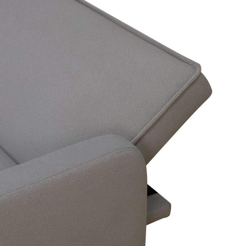 Aukfa 78  Square Arm Futon Sofa Bed Upholstered 3 Seat Couch for Home Office, Flannel, Gray - Image 11