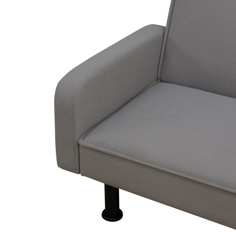 Aukfa 78  Square Arm Futon Sofa Bed Upholstered 3 Seat Couch for Home Office, Flannel, Gray - Image 6