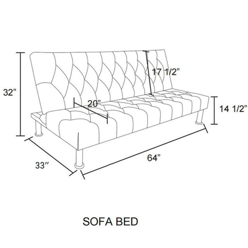 Aukfa Modern Futon Convertible Sofa Bed for Home Office, Linen, Blue - Image 5