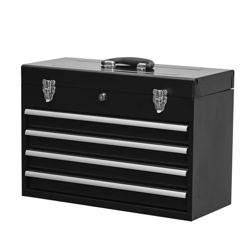 Aukfa Tool Box, 20 in Steel 4-Drawer Toolbox with Automatic Lock System for Garage, Black - Image 8