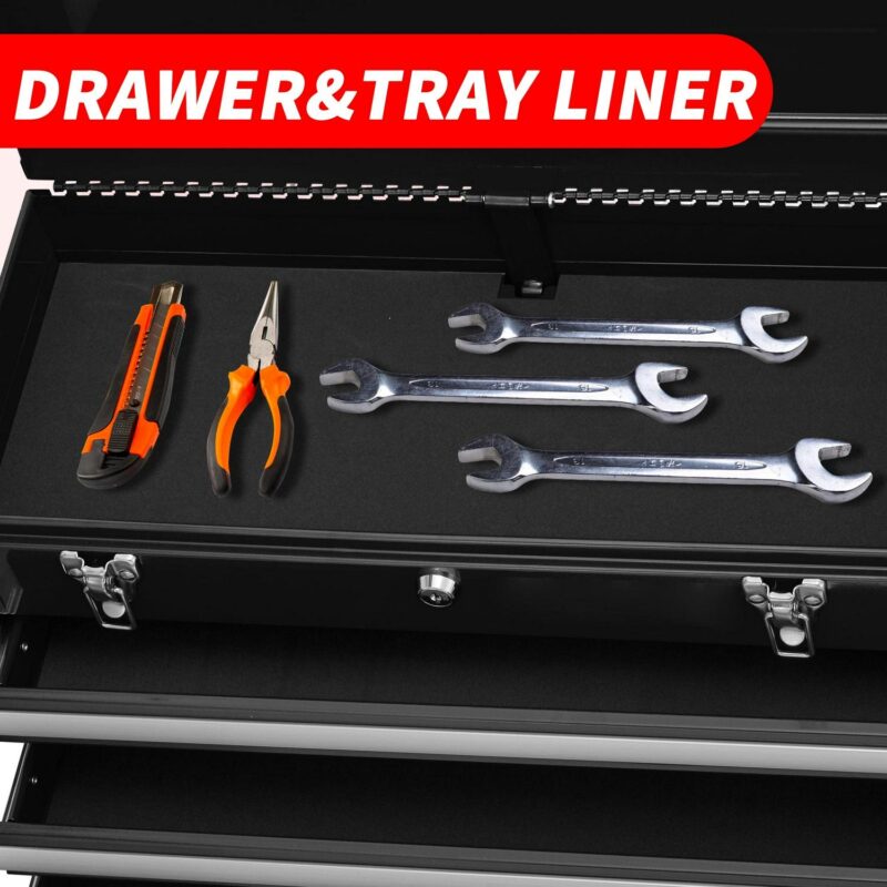 Aukfa Tool Box, 20 in Steel 4-Drawer Toolbox with Automatic Lock System for Garage, Black - Image 9
