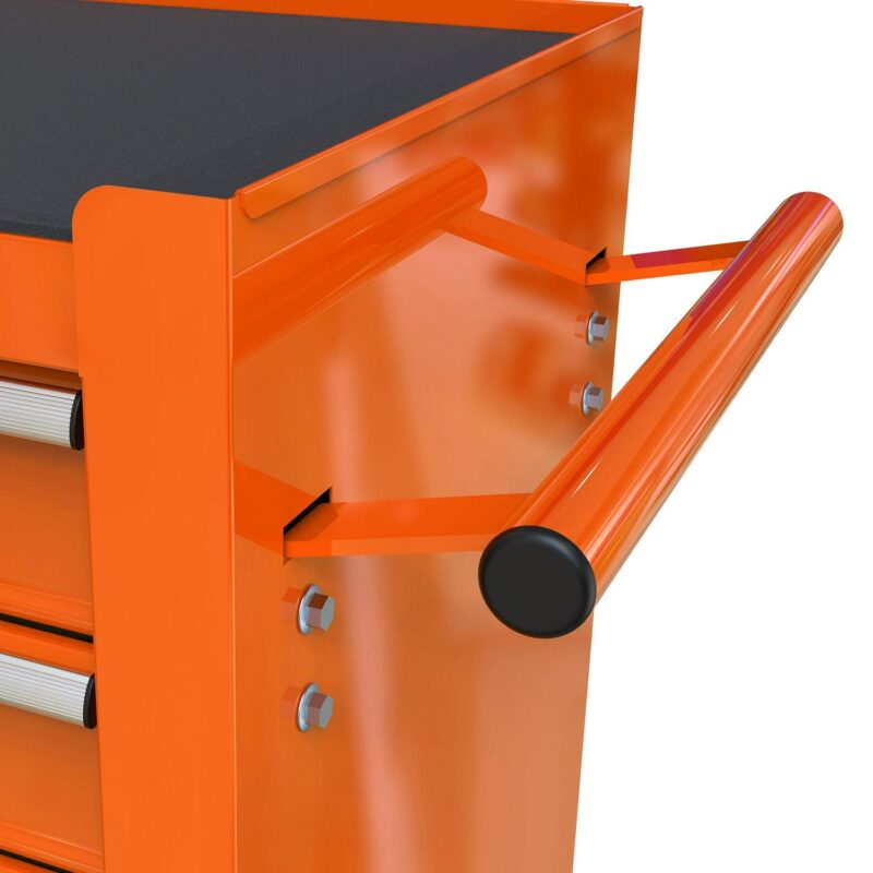 Aukfa Tool Chest, 24.5 in Steel Rolling Tool Box and Cabinet On Wheels for Garage, 4-Drawer, Orange - Image 7