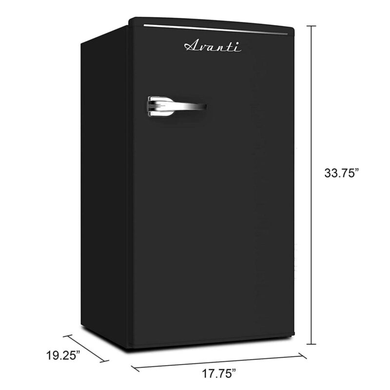 Avanti RMRS31X5R-IS Retro Compact Refrigerator with Manual Defrost, Black - Image 7