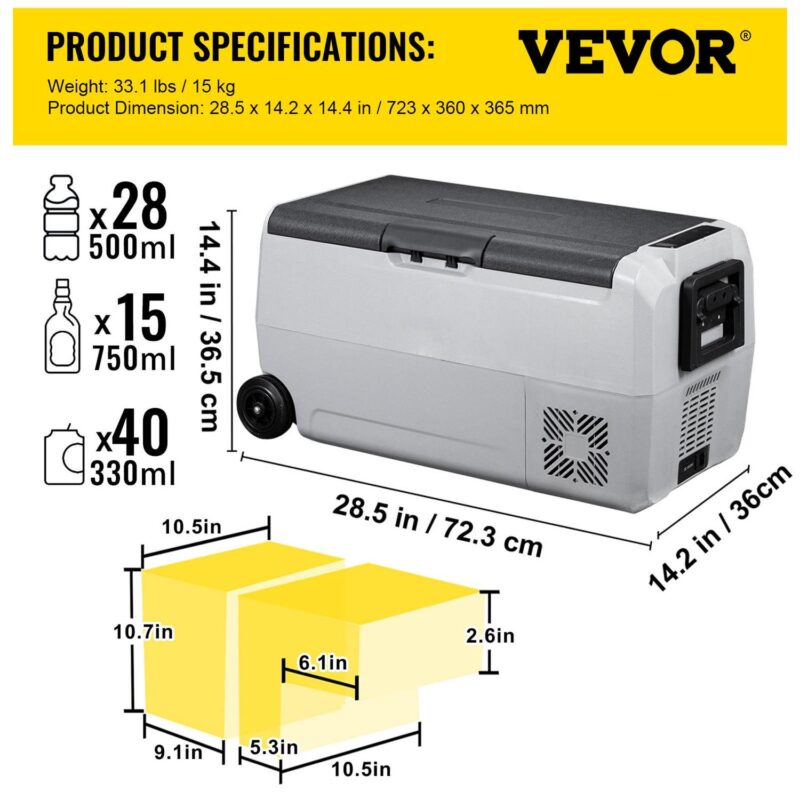 BENTISM 38 Qt Portable Car Refrigerator RV Fridge Freezer 12/24V DC and 110-240V AC - Image 7