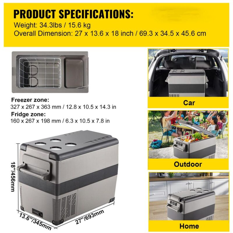 BENTISM 45L Compressor Portable Small Refrigerator Cooler Freezer Home And Car Vehicular Fridge - Image 7