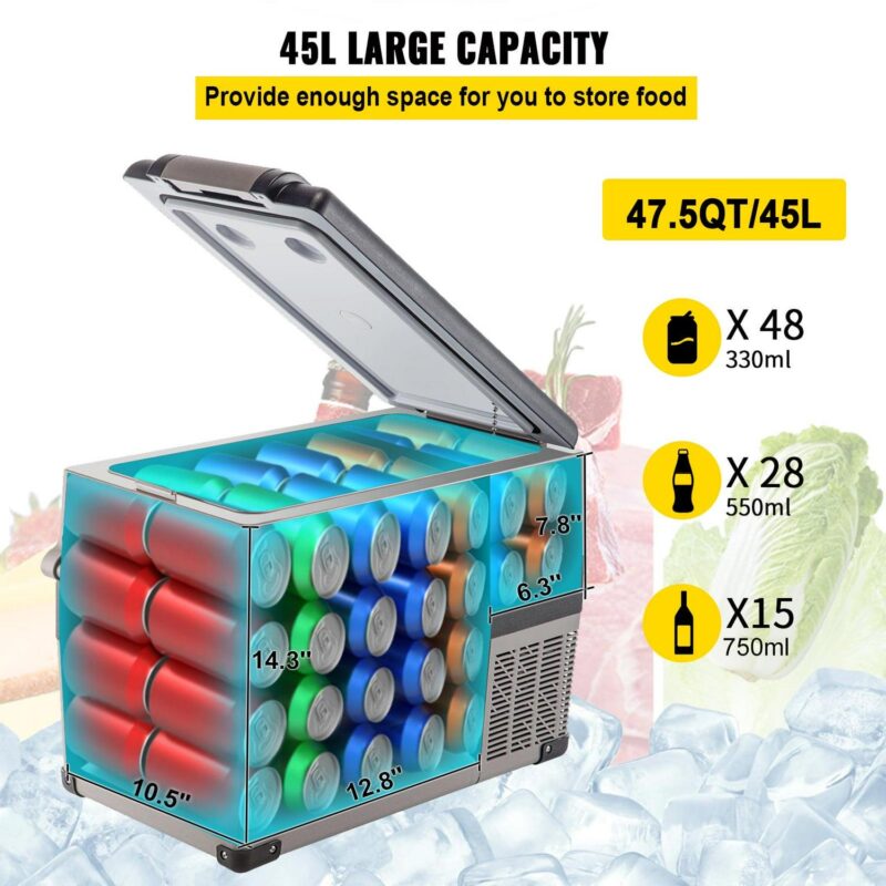 BENTISM 45L Compressor Portable Small Refrigerator Cooler Freezer Home And Car Vehicular Fridge - Image 3