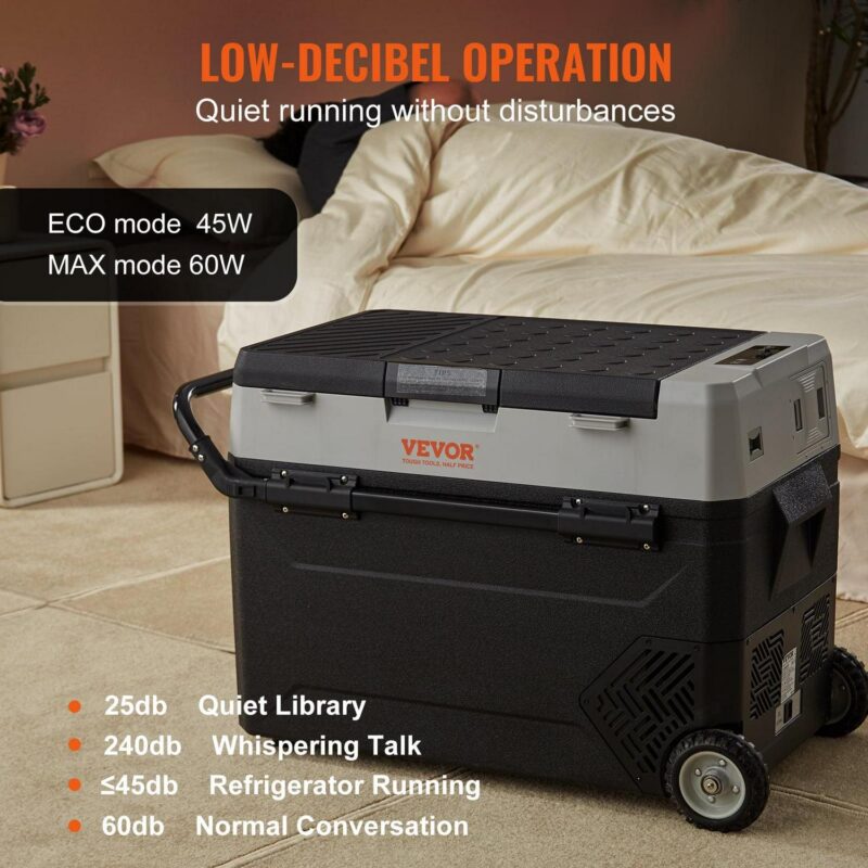 BENTISM Car Refrigerator 56Qt, 12v Portable Freezer with Dual Zone, 12/24V DC and 110-240V AC Electric Cooler with -4a -50a Cooling Range, for Car Truck Vehicle RV Boat Outdoor and Home use - Image 7