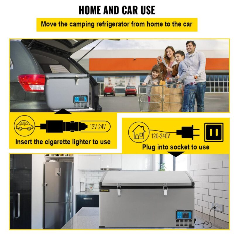 BENTISM Car Refrigerator, 40Qt/38L, 12v Portable Freezer with Dual Zone, 12/24V DC and 110-240V AC Electric Compressor Cooler w/ -4a -68a Cooling Range, for Car Truck Vehicle RV Boat Outdoor and Home use - Image 6