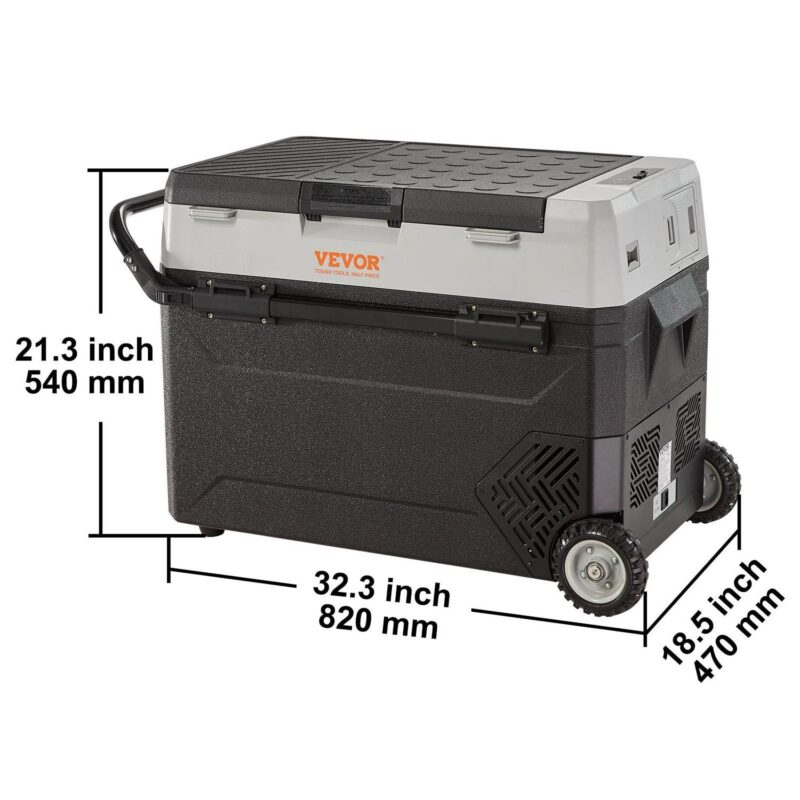 BENTISM Car Refrigerator 56Qt, 12v Portable Freezer with Dual Zone, 12/24V DC and 110-240V AC Electric Cooler with -4a -50a Cooling Range, for Car Truck Vehicle RV Boat Outdoor and Home use - Image 5