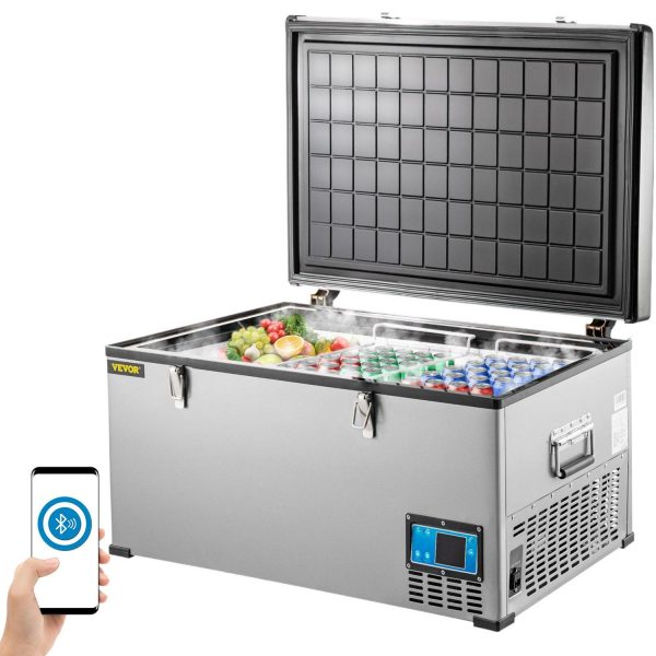 BENTISM Car Refrigerator, 40Qt/38L, 12v Portable Freezer with Dual Zone, 12/24V DC and 110-240V AC Electric Compressor Cooler w/ -4a -68a Cooling Range, for Car Truck Vehicle RV Boat Outdoor and Home use