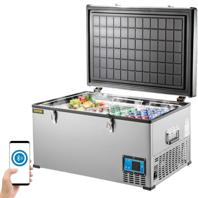 BENTISM Car Refrigerator, 40Qt/38L, 12v Portable Freezer with Dual Zone, 12/24V DC and 110-240V AC Electric Compressor Cooler w/ -4a -68a Cooling Range, for Car Truck Vehicle RV Boat Outdoor and Home use