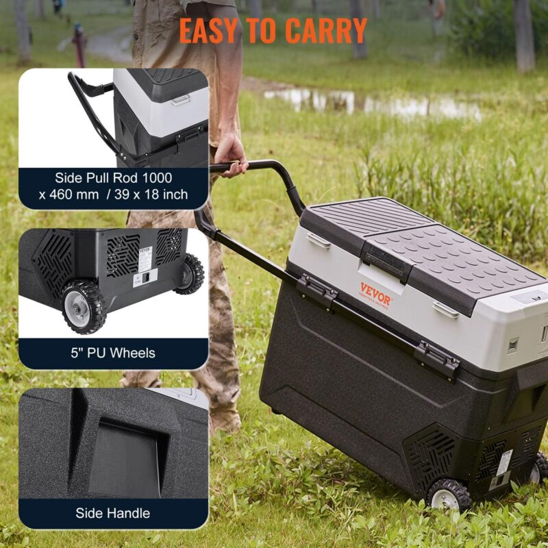 BENTISM Car Refrigerator 56Qt, 12v Portable Freezer with Dual Zone, 12/24V DC and 110-240V AC Electric Cooler with -4a -50a Cooling Range, for Car Truck Vehicle RV Boat Outdoor and Home use - Image 9